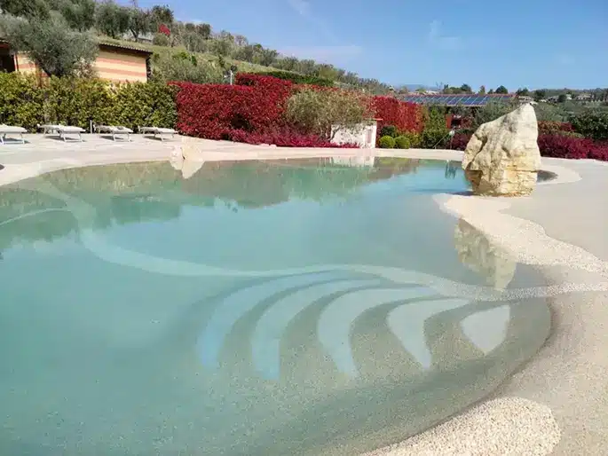 Pool with natural steps Pool with natural steps